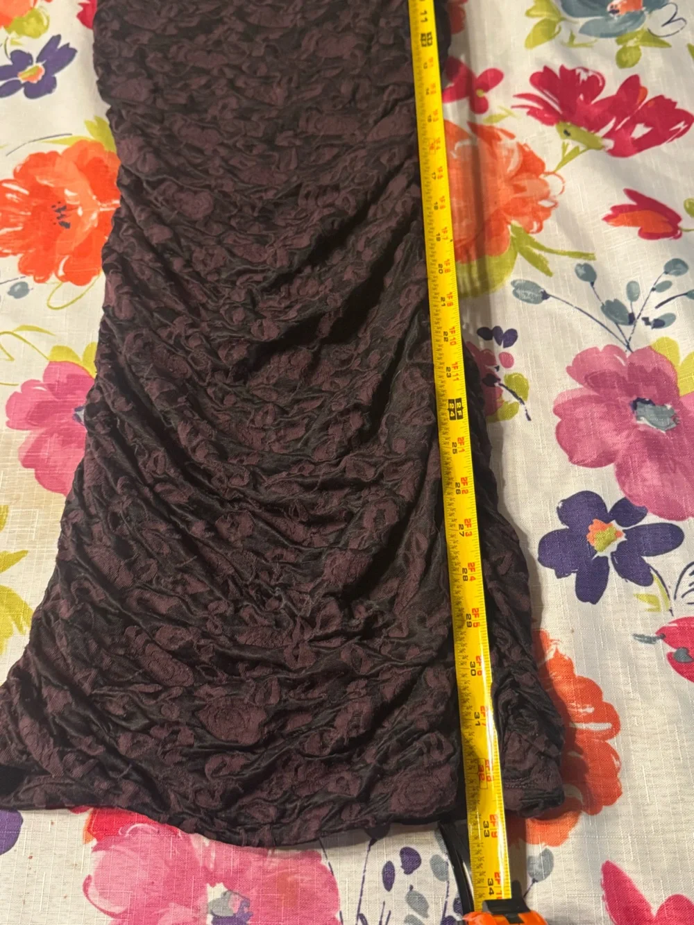 Free People Stretchy Knit Dusty Black Rose Bodycon Mini Dress Cutout Back XS